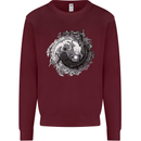 Axoloti Yin Yang Kids Sweatshirt Jumper Maroon