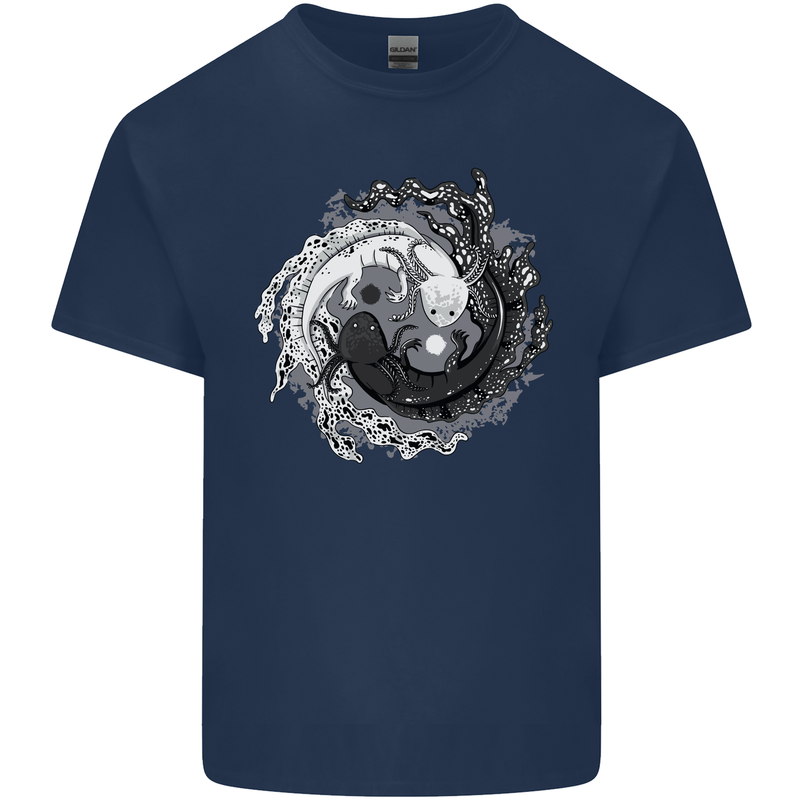 Axoloti Yin Yang Kids T-Shirt Childrens Navy Blue