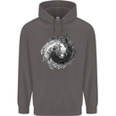 Axoloti Yin Yang Mens 80% Cotton Hoodie Charcoal