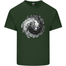Axoloti Yin Yang Mens Cotton T-Shirt Tee Top Forest Green
