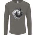 Axoloti Yin Yang Mens Long Sleeve T-Shirt Charcoal