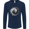 Axoloti Yin Yang Mens Long Sleeve T-Shirt Navy Blue