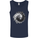 Axoloti Yin Yang Mens Vest Tank Top Navy Blue