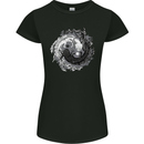 Axoloti Yin Yang Womens Petite Cut T-Shirt Black