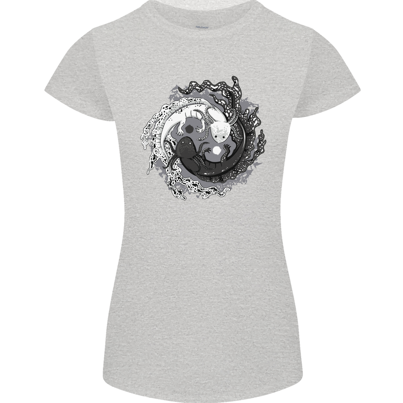 Axoloti Yin Yang Womens Petite Cut T-Shirt Sports Grey