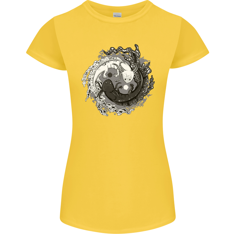 Axoloti Yin Yang Womens Petite Cut T-Shirt Yellow