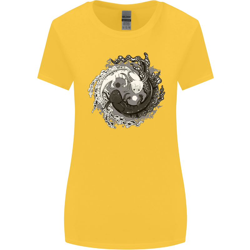 Axoloti Yin Yang Womens Wider Cut T-Shirt Yellow
