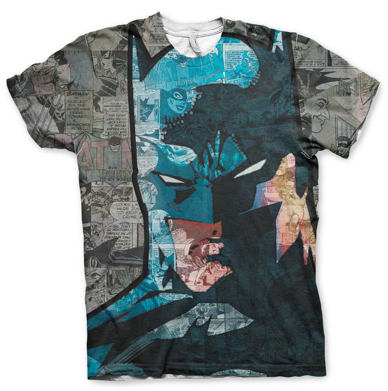 Batman face-up allover print mens multi coloured DC t-shirt tee film superhero