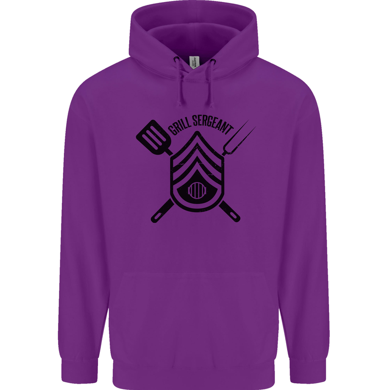 BBQ Grill Sergeant Chef Cook Food Funny Childrens Kids Hoodie Purple