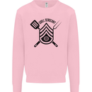 BBQ Grill Sergeant Chef Cook Food Funny Kids Sweatshirt Jumper Light Pink
