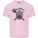BBQ Grill Sergeant Chef Cook Food Funny Kids T-Shirt Childrens Light Pink