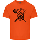 BBQ Grill Sergeant Chef Cook Food Funny Kids T-Shirt Childrens Orange