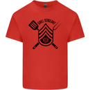 BBQ Grill Sergeant Chef Cook Food Funny Kids T-Shirt Childrens Red