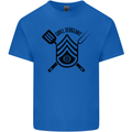 BBQ Grill Sergeant Chef Cook Food Funny Kids T-Shirt Childrens Royal Blue