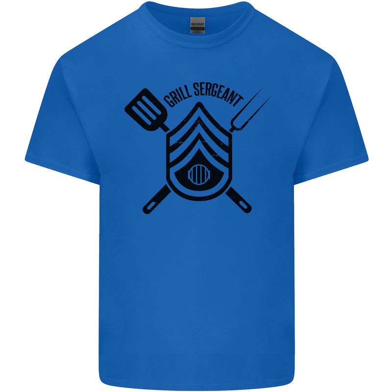 BBQ Grill Sergeant Chef Cook Food Funny Kids T-Shirt Childrens Royal Blue