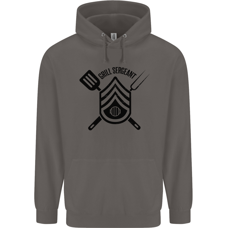 BBQ Grill Sergeant Chef Cook Food Funny Mens 80% Cotton Hoodie Charcoal