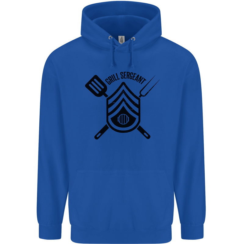 BBQ Grill Sergeant Chef Cook Food Funny Mens 80% Cotton Hoodie Royal Blue