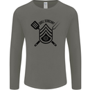 BBQ Grill Sergeant Chef Cook Food Funny Mens Long Sleeve T-Shirt Charcoal