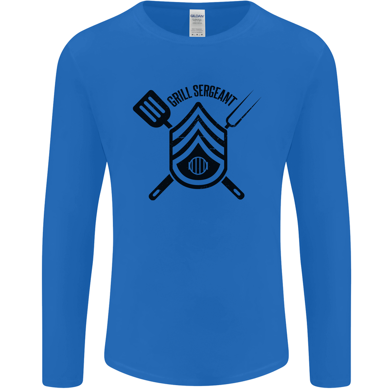 BBQ Grill Sergeant Chef Cook Food Funny Mens Long Sleeve T-Shirt Royal Blue