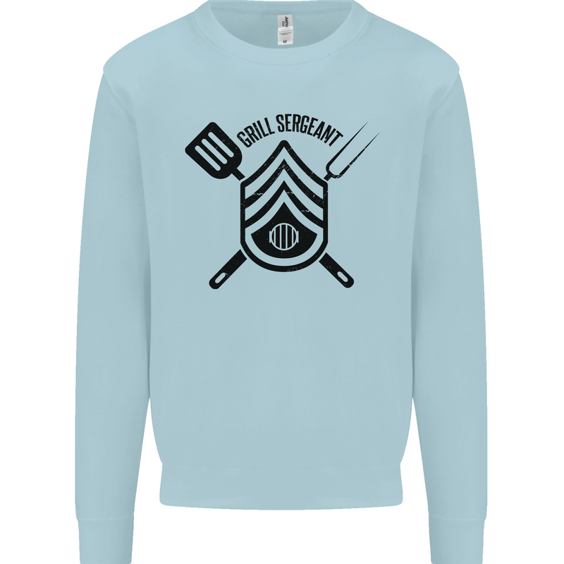 BBQ Grill Sergeant Chef Cook Food Funny Mens Sweatshirt Jumper Light Blue