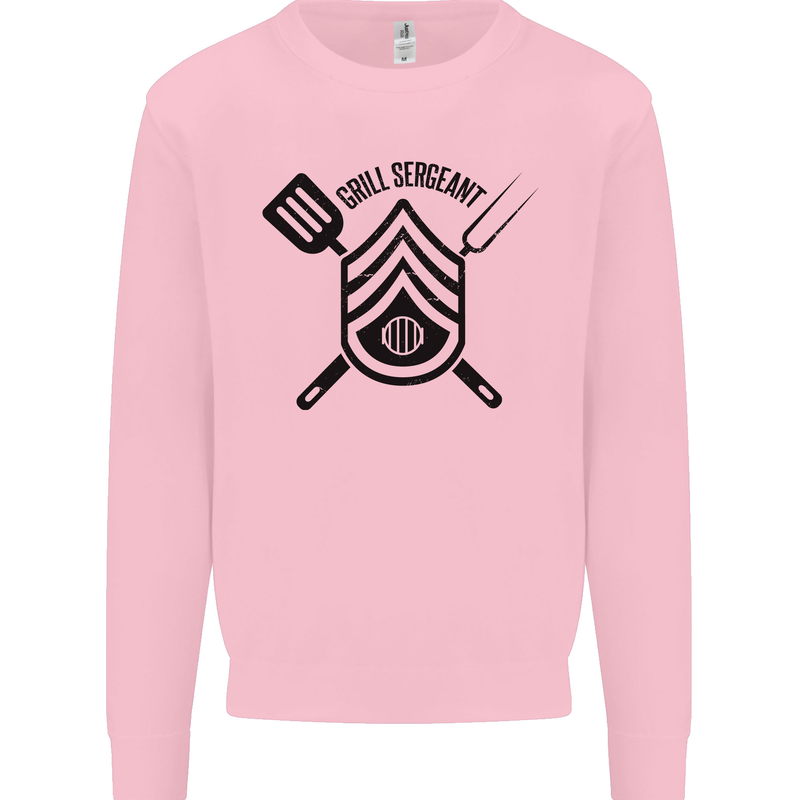 BBQ Grill Sergeant Chef Cook Food Funny Mens Sweatshirt Jumper Light Pink