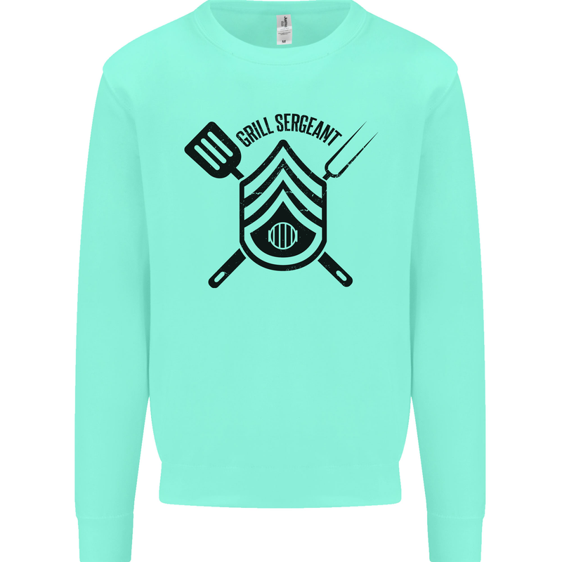 BBQ Grill Sergeant Chef Cook Food Funny Mens Sweatshirt Jumper Peppermint