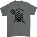 BBQ Grill Sergeant Chef Cook Food Funny Mens T-Shirt 100% Cotton Charcoal
