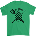 BBQ Grill Sergeant Chef Cook Food Funny Mens T-Shirt 100% Cotton Irish Green