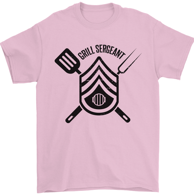 BBQ Grill Sergeant Chef Cook Food Funny Mens T-Shirt 100% Cotton Light Pink