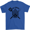 BBQ Grill Sergeant Chef Cook Food Funny Mens T-Shirt 100% Cotton Royal Blue