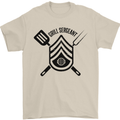 BBQ Grill Sergeant Chef Cook Food Funny Mens T-Shirt 100% Cotton Sand