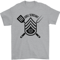 BBQ Grill Sergeant Chef Cook Food Funny Mens T-Shirt 100% Cotton Sports Grey