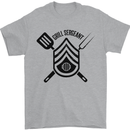 BBQ Grill Sergeant Chef Cook Food Funny Mens T-Shirt 100% Cotton Sports Grey