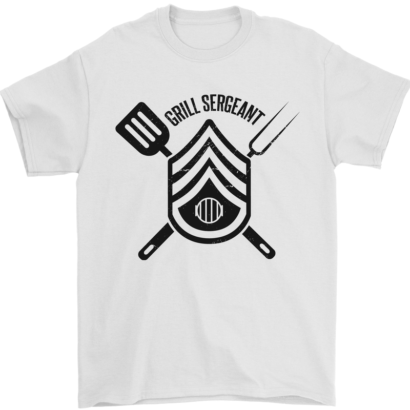 BBQ Grill Sergeant Chef Cook Food Funny Mens T-Shirt 100% Cotton White