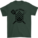 BBQ Grill Sergeant Chef Cook Food Funny Mens T-Shirt Cotton Gildan Forest Green