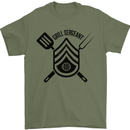 BBQ Grill Sergeant Chef Cook Food Funny Mens T-Shirt Cotton Gildan Military Green