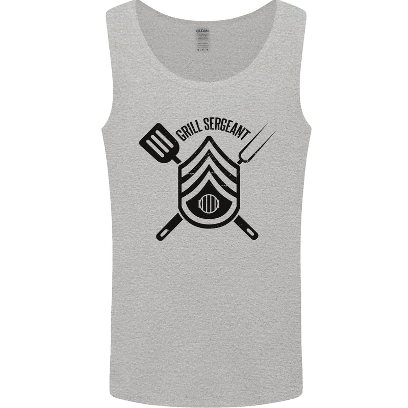 BBQ Grill Sergeant Chef Cook Food Funny Mens Vest Tank Top Sports Grey