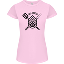 BBQ Grill Sergeant Chef Cook Food Funny Womens Petite Cut T-Shirt Light Pink