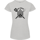 BBQ Grill Sergeant Chef Cook Food Funny Womens Petite Cut T-Shirt Sports Grey