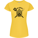 BBQ Grill Sergeant Chef Cook Food Funny Womens Petite Cut T-Shirt Yellow