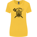 BBQ Grill Sergeant Chef Cook Food Funny Womens Wider Cut T-Shirt Yellow
