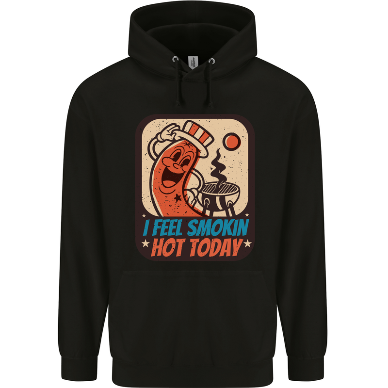 BBQ Smokin Hot Today Funny Grill Childrens Kids Hoodie Black