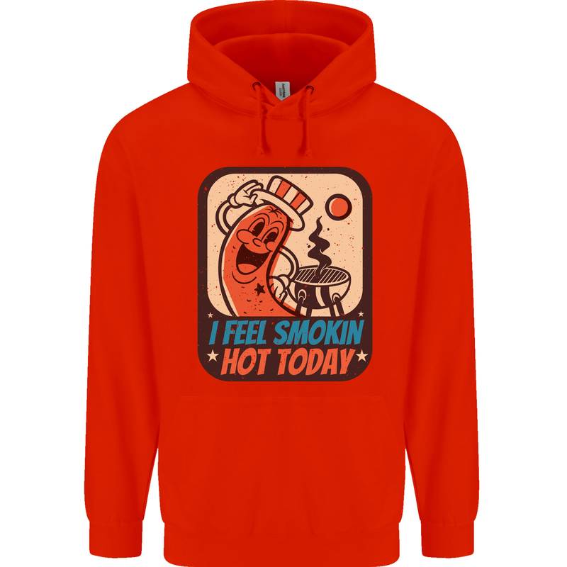 BBQ Smokin Hot Today Funny Grill Childrens Kids Hoodie Bright Red