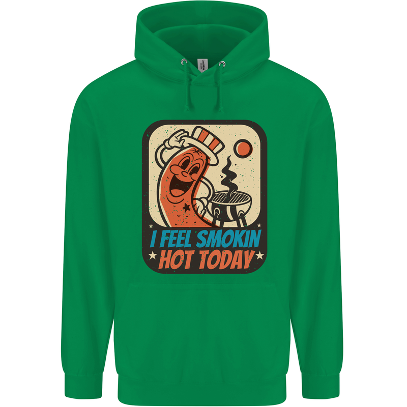 BBQ Smokin Hot Today Funny Grill Childrens Kids Hoodie Irish Green