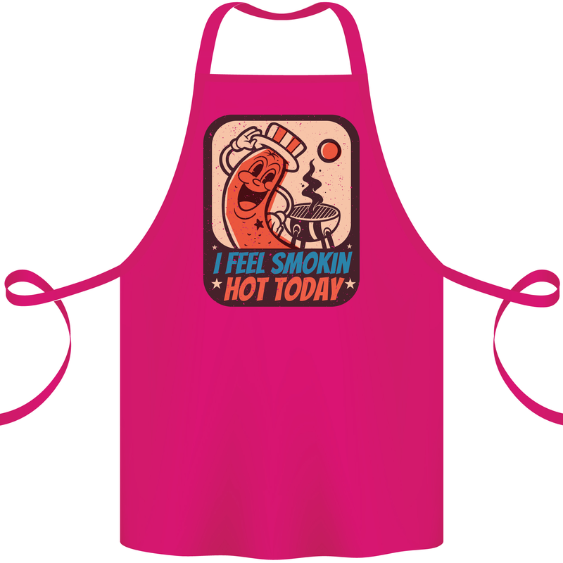 BBQ Smokin Hot Today Funny Grill Cotton Apron 100% Organic Pink