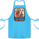 BBQ Smokin Hot Today Funny Grill Cotton Apron 100% Organic Turquoise