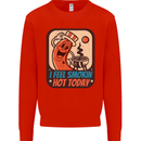 BBQ Smokin Hot Today Funny Grill Kids Sweatshirt Jumper Bright Red