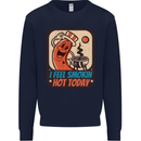 BBQ Smokin Hot Today Funny Grill Kids Sweatshirt Jumper Navy Blue