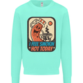 BBQ Smokin Hot Today Funny Grill Kids Sweatshirt Jumper Peppermint