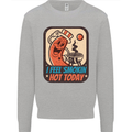 BBQ Smokin Hot Today Funny Grill Kids Sweatshirt Jumper Sports Grey